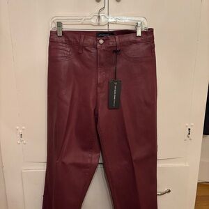 Just Black Denim Women's Jeans in Rich coated Burgundy